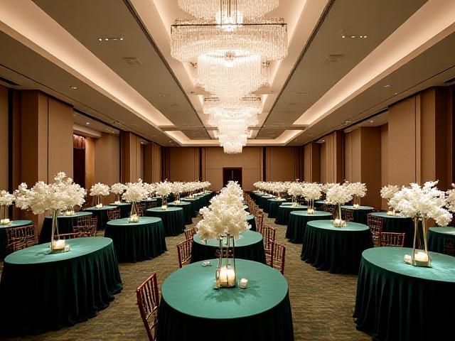 The Atlas Ballroom setup for a black-tie gala