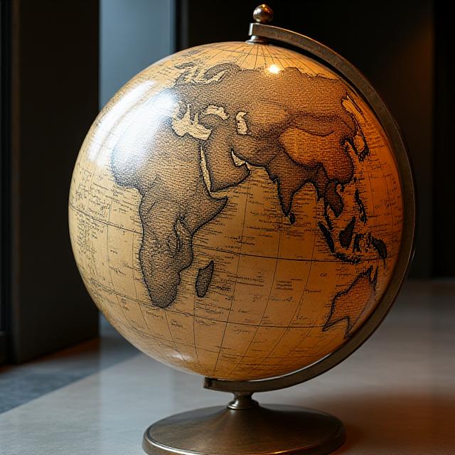 Signature antique globe at Meridian Atlas Suites