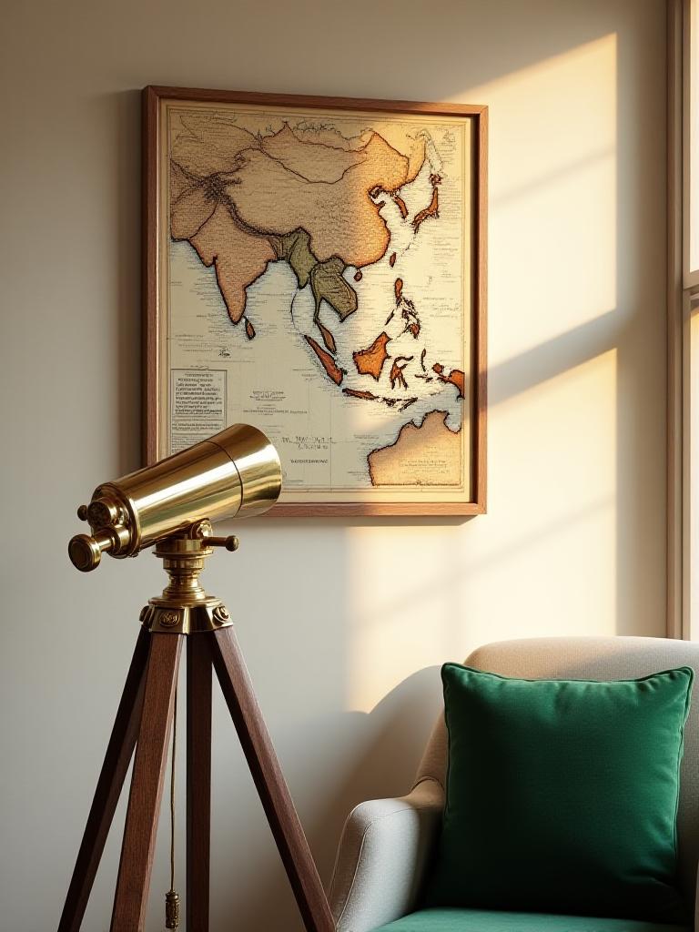 Luxury cartography-themed suite at Meridian Atlas Suites